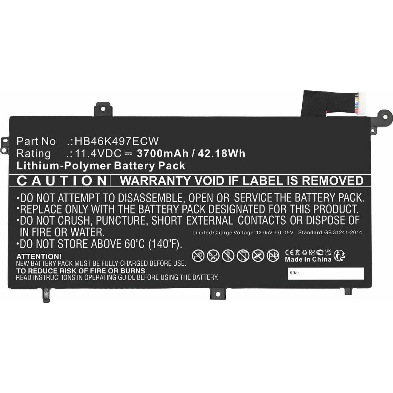 CoreParts Battery 11.4V 3700mAh 42.18Wh (3700 mAh), Notebook Akku