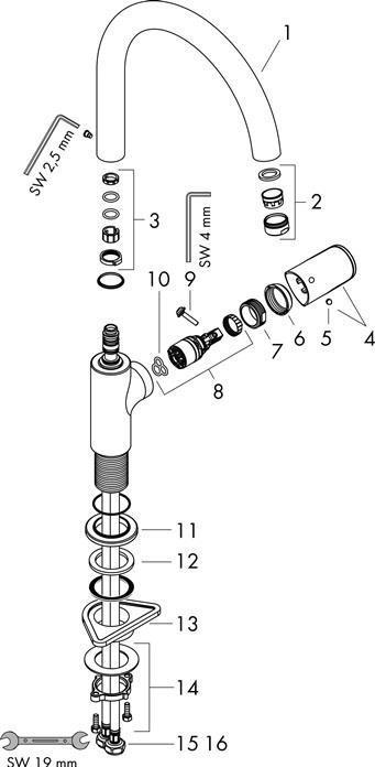 Produktbild hansgrohe Vernis Blend M35 Einhebel-Küchenarmatur 210, 1 Strahlart