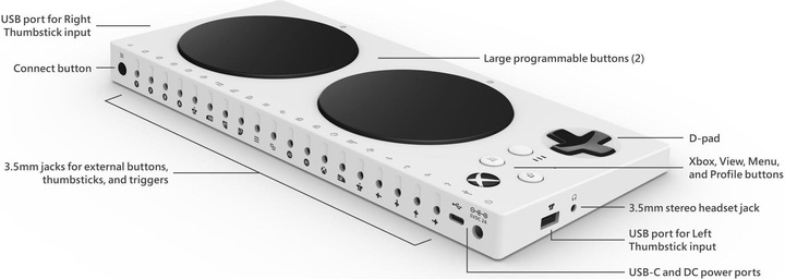 Immagine prodotto Microsoft Controller adattivo XboxOne (Xbox One X, Xbox Series X, Xbox One S, Xbox Serie S)