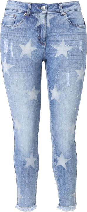 Image du produit Angel of Style Jeans, Slim Fit, Sterne, Glitzersteinchen, Fransensaum (56)