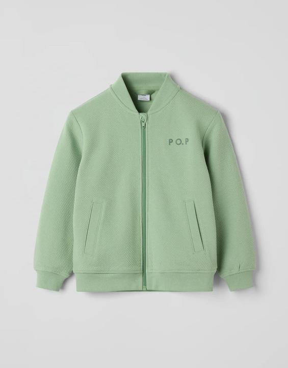 Produktbild PO.P Sweatjacke aus Bio-Baumwolle in Waffelstruktur (98)