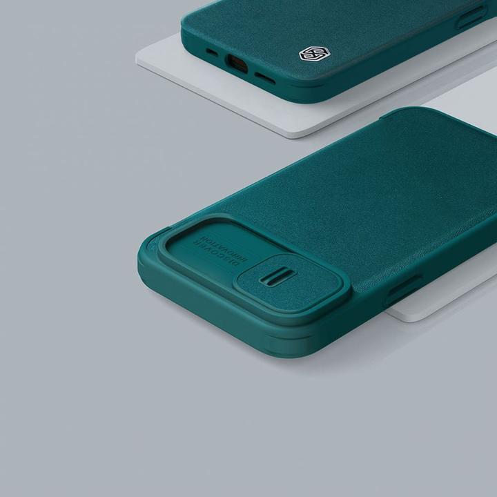 Produktbild Nillkin Qin Pro Leder Case - Apple iPhone 14 Plus - Grün (Apple iPhone 14 Plus)