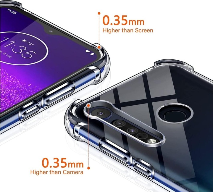 Productafbeelding Screenguard Motorola One Macro Kristal Zachte Airbag Bumper (Motorola One Macro)