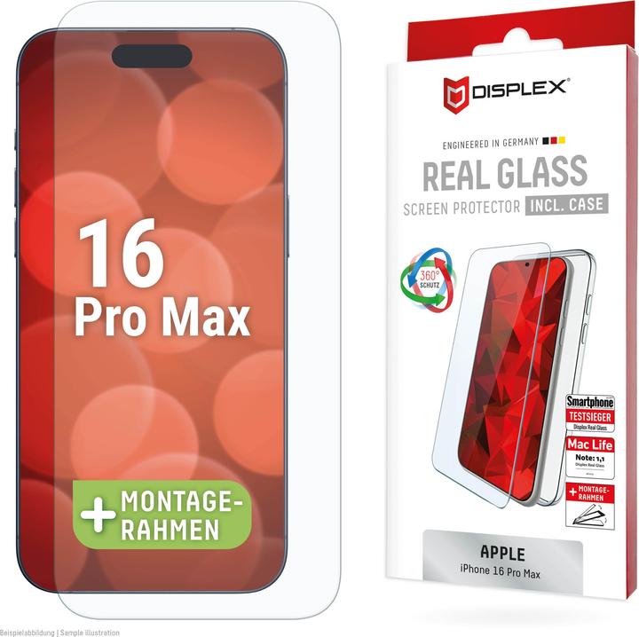 Image du produit Displex Real Glass, 2D Panzerglas + Handyhülle (1 pièce(s), Apple iPhone 16 Pro Max)