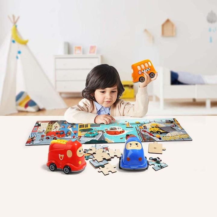 Immagine prodotto Topbright Toys La scuola di Houten Legpuzzel ha incontrato lo scuolabus, 24. (24 pezzi)