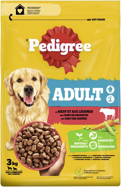 Pedigree Adult Rind und Gemüse (Adult, 3 Stk., 3000 g)