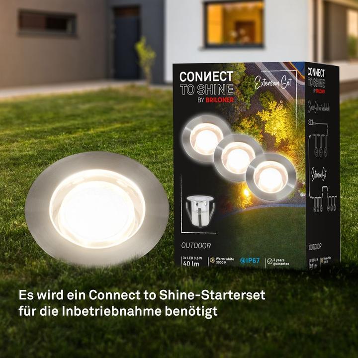 Produktbild Briloner 12V Gartenanlage Erweiterungsset, Edelstahl (100 lm, IP67)
