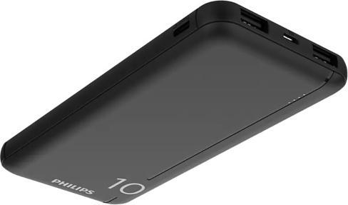 Philips Slim Powerbank 10000mAh with LED + Micro-USB cable black (10000 mAh, 37 Wh)