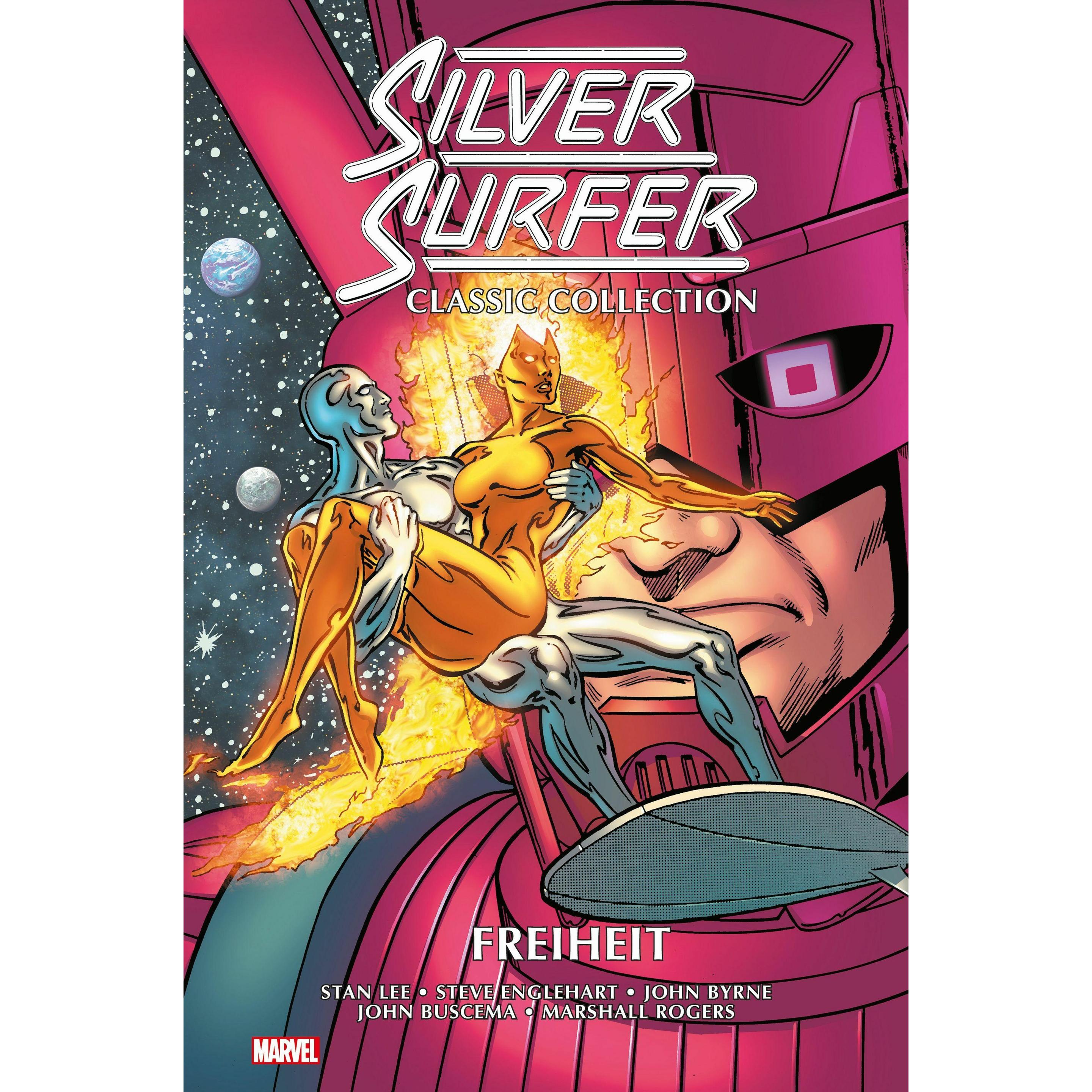 Silver Surfer Classic Collection, Narrativa di Marshall Rogers, Steve Englehart, Mark Gruenwald, John Byrne, John Buscema, Joe Staton, Jack Kriby