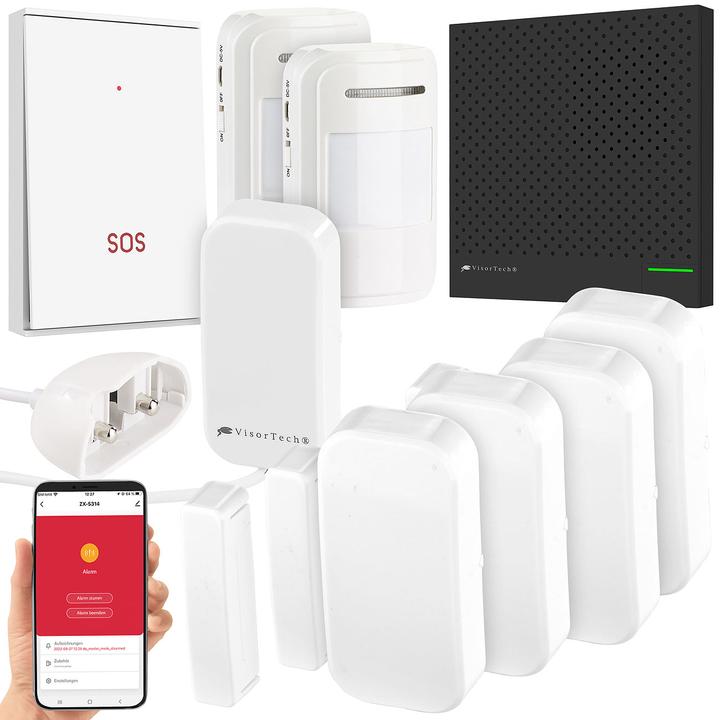 Produktbild VisorTech 9-teiliges Funk-Alarmanlagen-Set mit 7 Sensoren