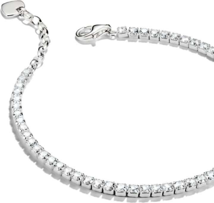 Image du produit Thomas Sabo Tennisarmband mit weissen Steinen Silber (19 cm, Argent)