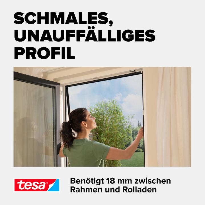 Actual product image tesa Insect screen Alu COMFORT for windows, with aluminium frame, without drilling (120 x 150 cm)