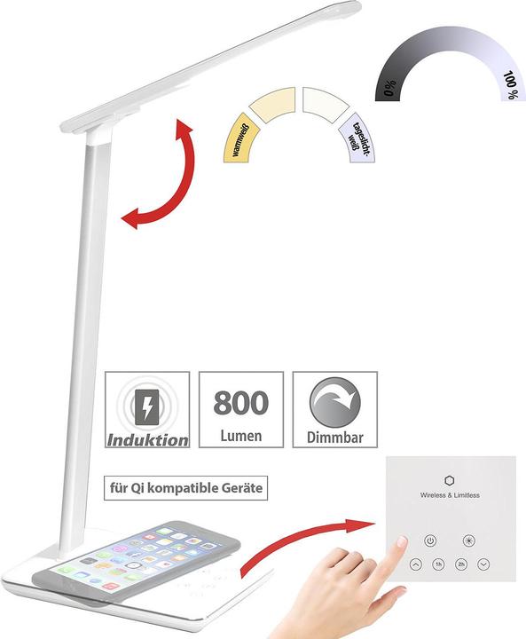 Produktbild Lunartec Schreibtisch-Lampe (Qi-kompatibel) (800 lm)