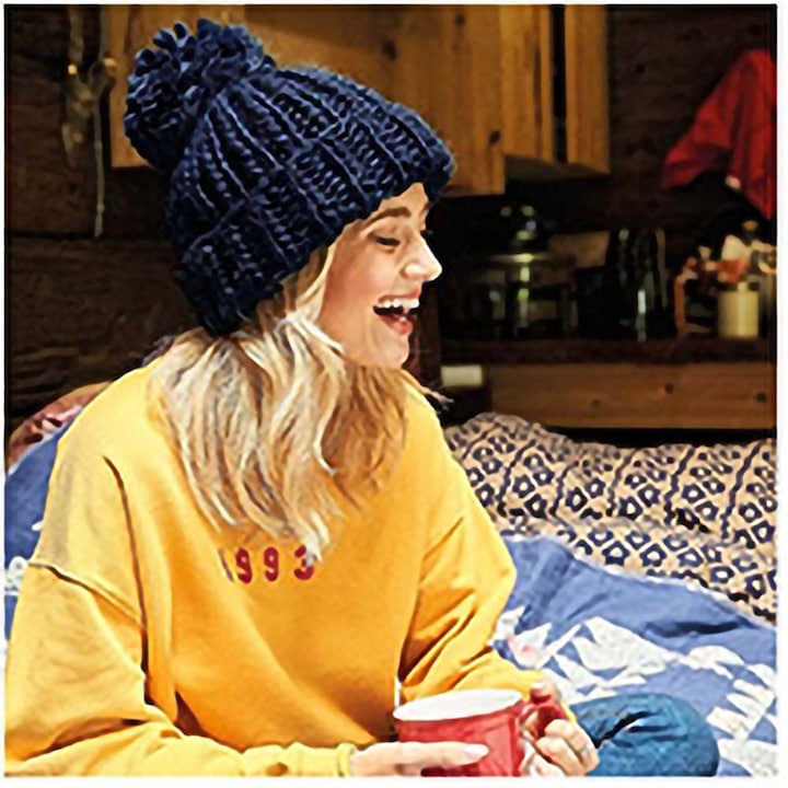 Image du produit Beechfield Bonnet tricoté oversized avec pompon (Taille unique)