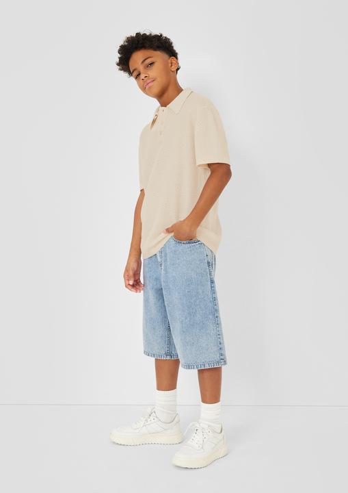 Produktbild s.Oliver Leichtes Strickpolo aus Baumwollmix im Regular Fit (170, 176)