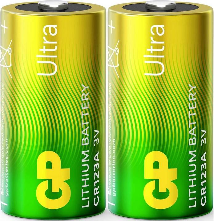 Actual product image GP Batteries GP Ultra Lithium Battery CR123A, 3V, 2-pack (2 pcs., RCR123A, 1500 mAh)