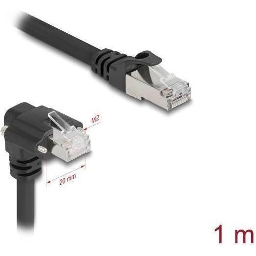 Thumbnail - Delock 80921 - Patchkabel Cat.6, S/FTP, 1m, schwarz (S/FTP, CAT6, 1 m), Netzwerkkabel