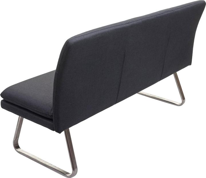 Immagine prodotto Swisshandel24 Panca, Panca per sala da pranzo Panca imbottita, schienale in tessuto/tessuto Acciaio inox (160 cm)