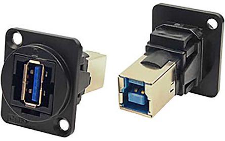 Produktbild RS PRO USB-Durchführung 3.0 A B Buchse / 1.8A, Tafelmontage