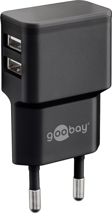 Produktbild Goobay Dual USB-A Ladegerät mit Apple Lightning Kabel (12 W)