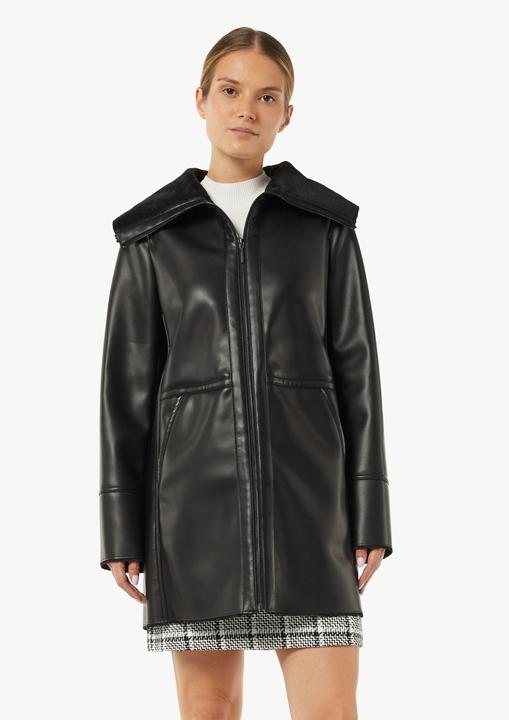 Actual product image Comma Outdoor-Jacke Mantel aus Lederimitat mit Webpelz (38)
