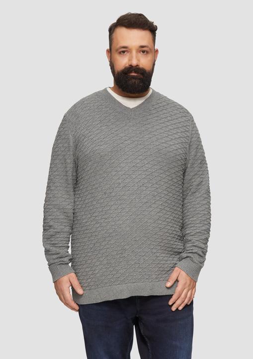 Image du produit S.Oliver Strickpullover Strukturierter Pullover mit V-Ausschnitt (4XL)