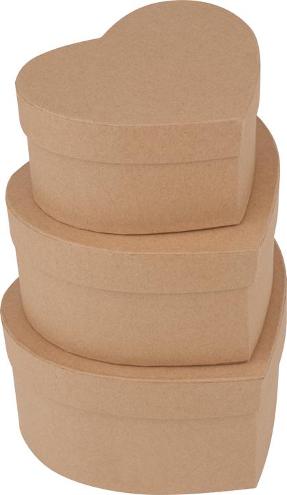 Actual product image VBS Heart boxes, set of 3, natural coloured cardboard (3x)