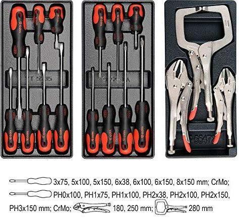 Actual product image Yato WORKSHOP CABINET 7 DRAWERS + TOOLS 165 pcs. 55293