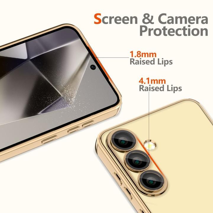 Actual product image Tech-Protect MagFlex MagSafe Case for Samsung Galaxy S25 Edge - Transparent Gold (Samsung Galaxy S25 Edge)