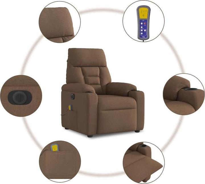 Immagine prodotto vidaXL Sedia da massaggio elettrica in tessuto marrone