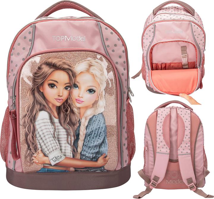 Image du produit Top Model Topmodel - School Backpack DOTS - Rosé with Grey Dots