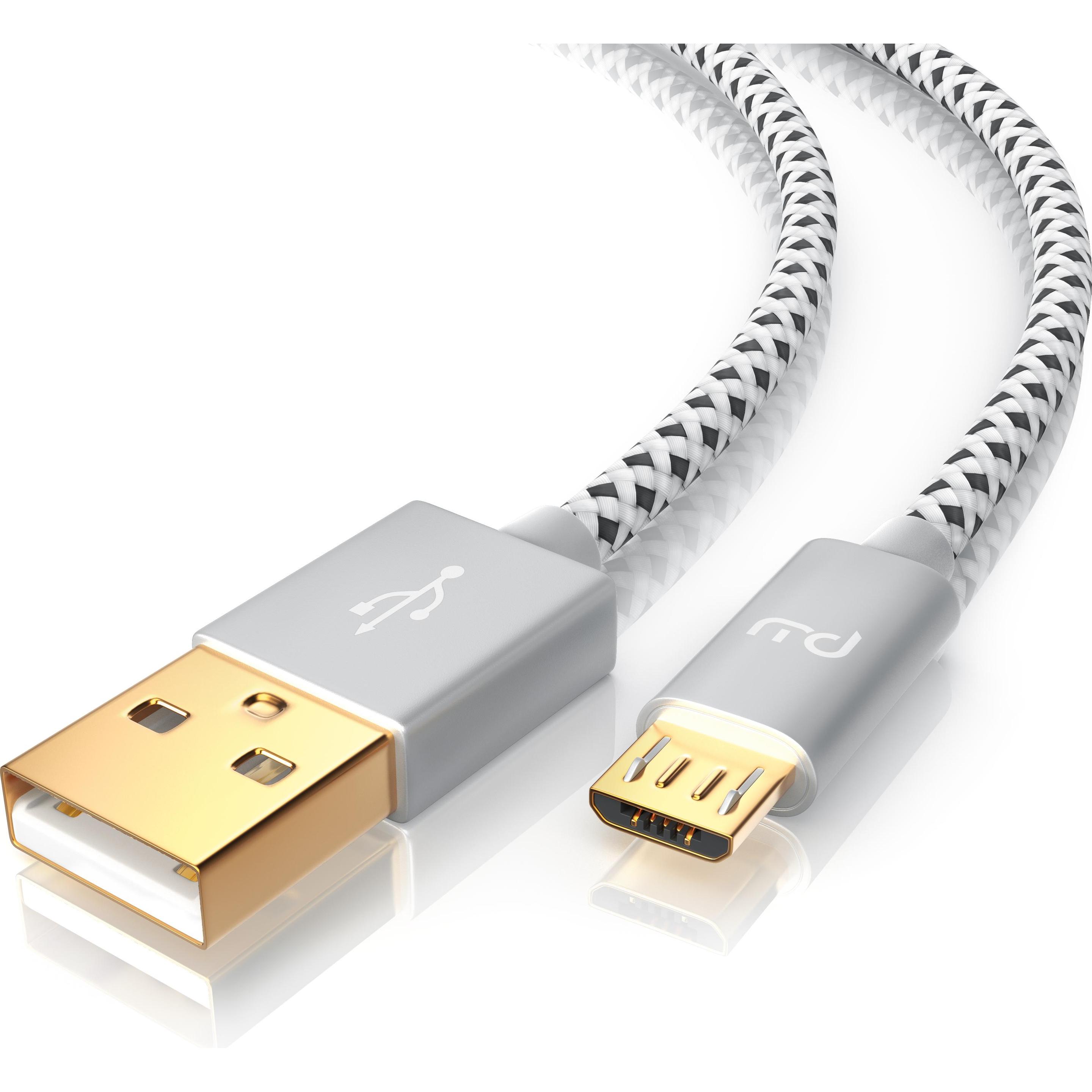 Primewire Micro USB Kabel - 2,4A MicroUSB Schnellladekabel, Nylon, Metallstecker, Datenkabel Ladekabel (5 m, USB 2.0), U...