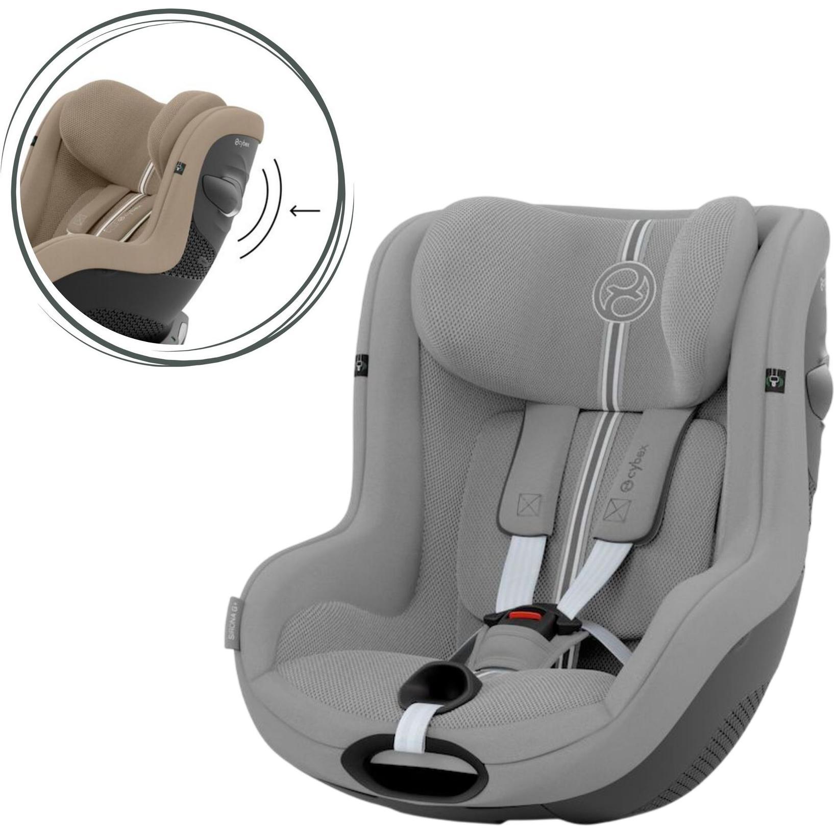Cybex, Kindersitz, SIRONA G I-SIZE PLUS Stone Grey mid grey (Reboarder, ECE R129/i-Size Norm)
