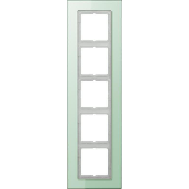 JUNG, Zubehör Schalterprogramm, Einbaurahmen 5f tra mt LS / LS PLUS Glas LSP985GLAS