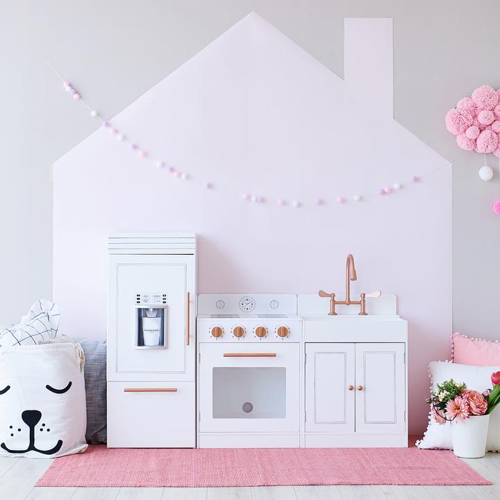 Image du produit Teamson Kids Paris Deluxe Kinderkche aus Holz Stilvolles Kchenset in Rosgold und Wei