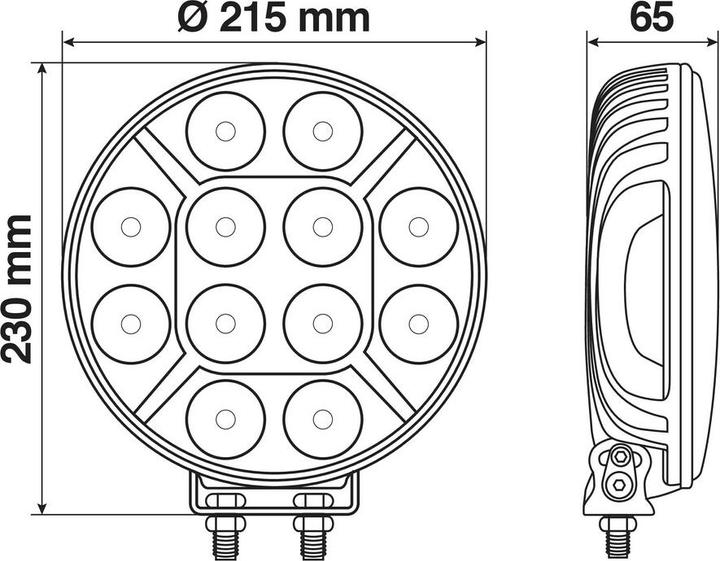 Image du produit Lampa Orion phare supplémentaire avec 12 LED - 9/36V - Ø 215 mm - Crome