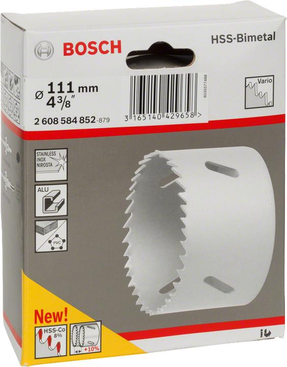 Produktbild Bosch Professional Zubehör Lochsäge HSS-Bimetall für Standardadapter, 111 mm, 4 3/8-Zoll (111 mm)