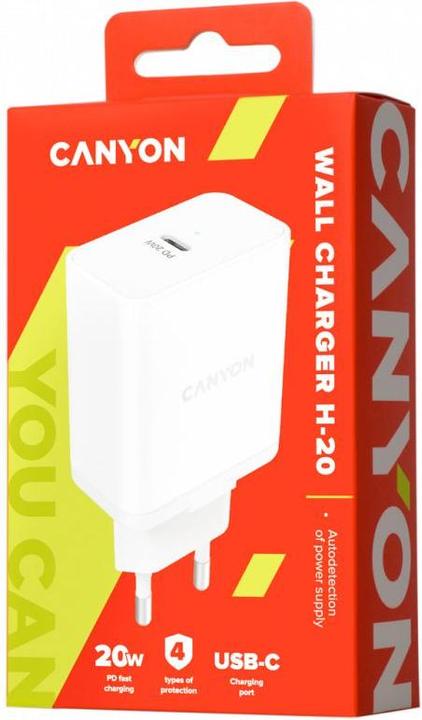 Produktbild Canyon Ladegerät 1xUSB-C 20W Power Delivery white retail (20 W)