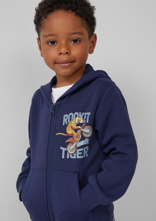 Produktbild s.Oliver Sweatshirt Jacke Sweatjacke aus Interlockjersey mit Frontprint (98)