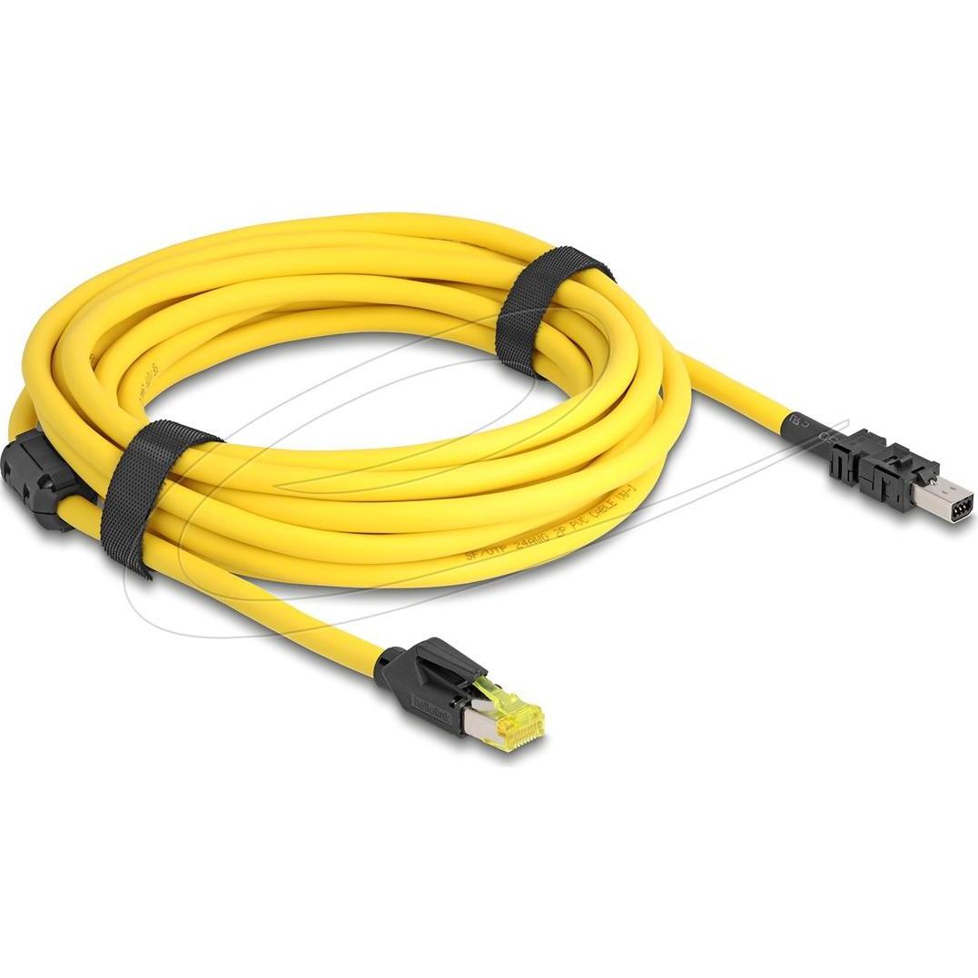 Delock Kabel RJ45 Stecker Cat.6 zu Mini I/O 8 Pin D-Form Typ (S/FTP, CAT6, 5 m), Cavo di rete