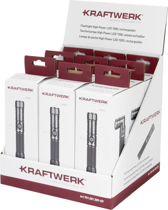 Actual product image Kraftwerk Display LED Taschenlampe High Power (18 cm, 1000 lm)