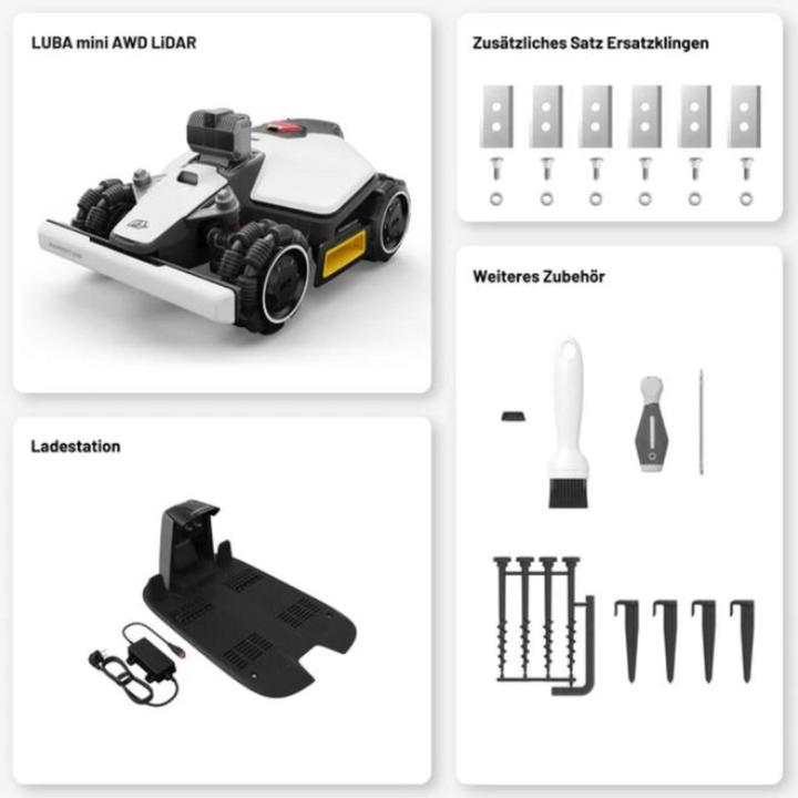 Actual product image Mammotion LUBA mini AWD 1500 LiDAR (1500 m², Without boundary wire)