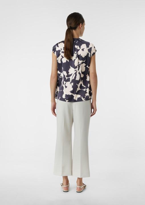 Produktbild Comma Bluse Gemusterte Satin-Bluse mit Raffung (40)