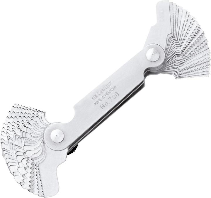 Actual product image Gedore Gewindelehre, 52 Blätter, Für metrische und Whitworth-Gewinde, Gut lesbare Grössen (7 cm)