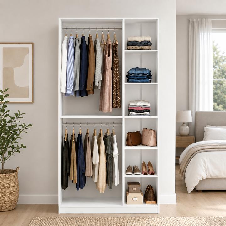 Produktbild VCM Holz Kleiderständer mit Regal Palosa XL (110 x 35 x 211 cm)