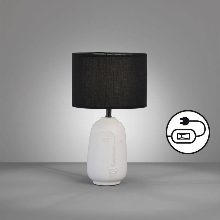 Actual product image Fischer & Honsel Honsel Face table lamp E14 fabric shade chintz black white 50716 (E14)