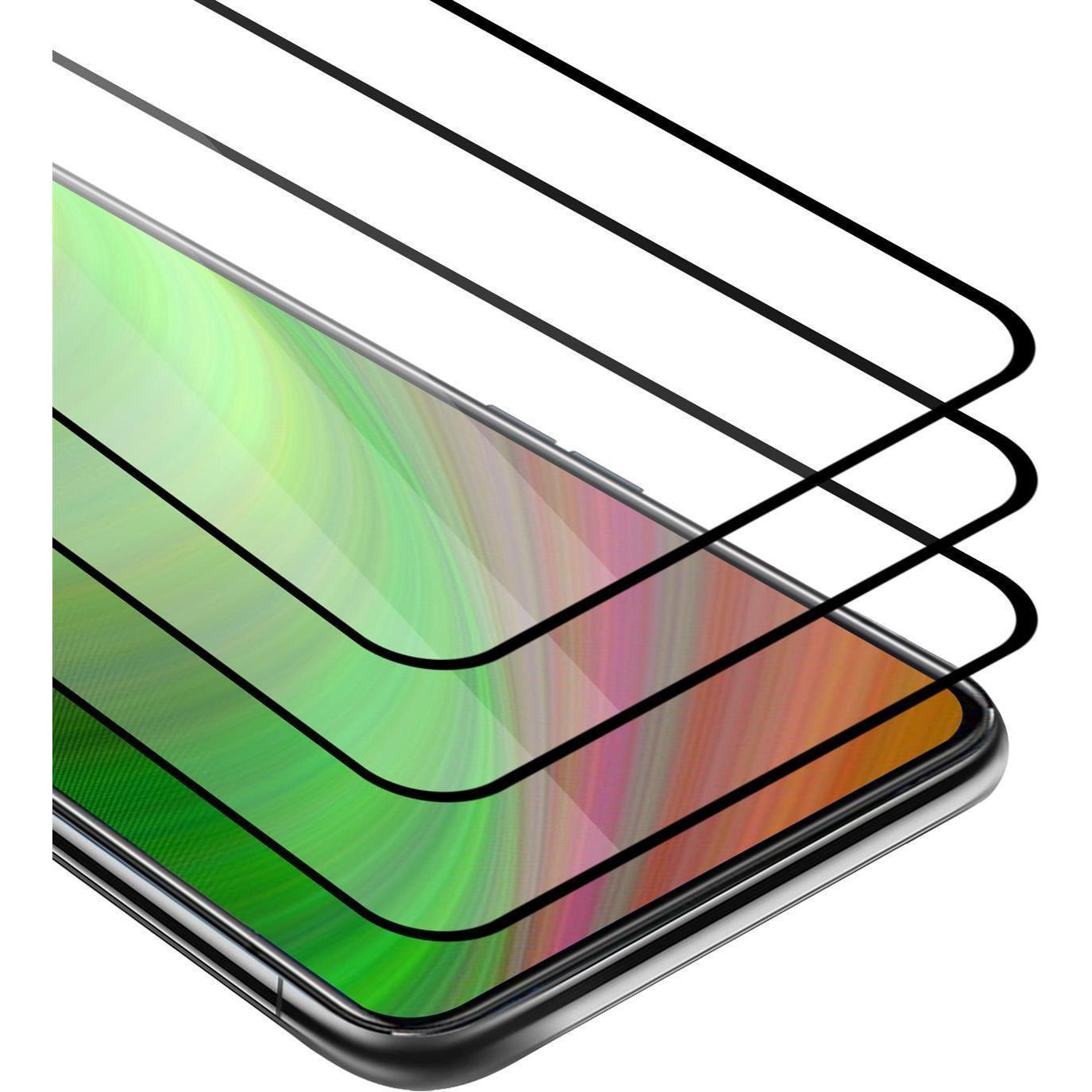 Cadorabo Vollbild Displayschutzglas (3 Stück, Oppo Reno 2 Z), Smartphone Schutzfolie, Schwarz