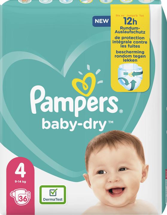 Immagine prodotto Pampers Pannolini (Dimensione 4, Pacco trasportabile, 36 Pezzo/i)