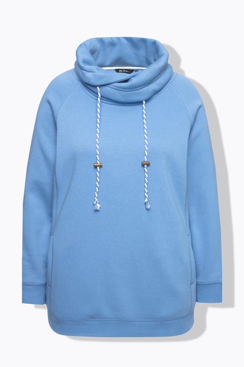 Actual product image Ulla Popken Drawstring Collar Long Sleeve Sweatshirt (68)