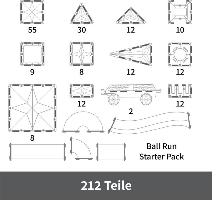 Actual product image Mntl Magnetic Tiles + Ball Run